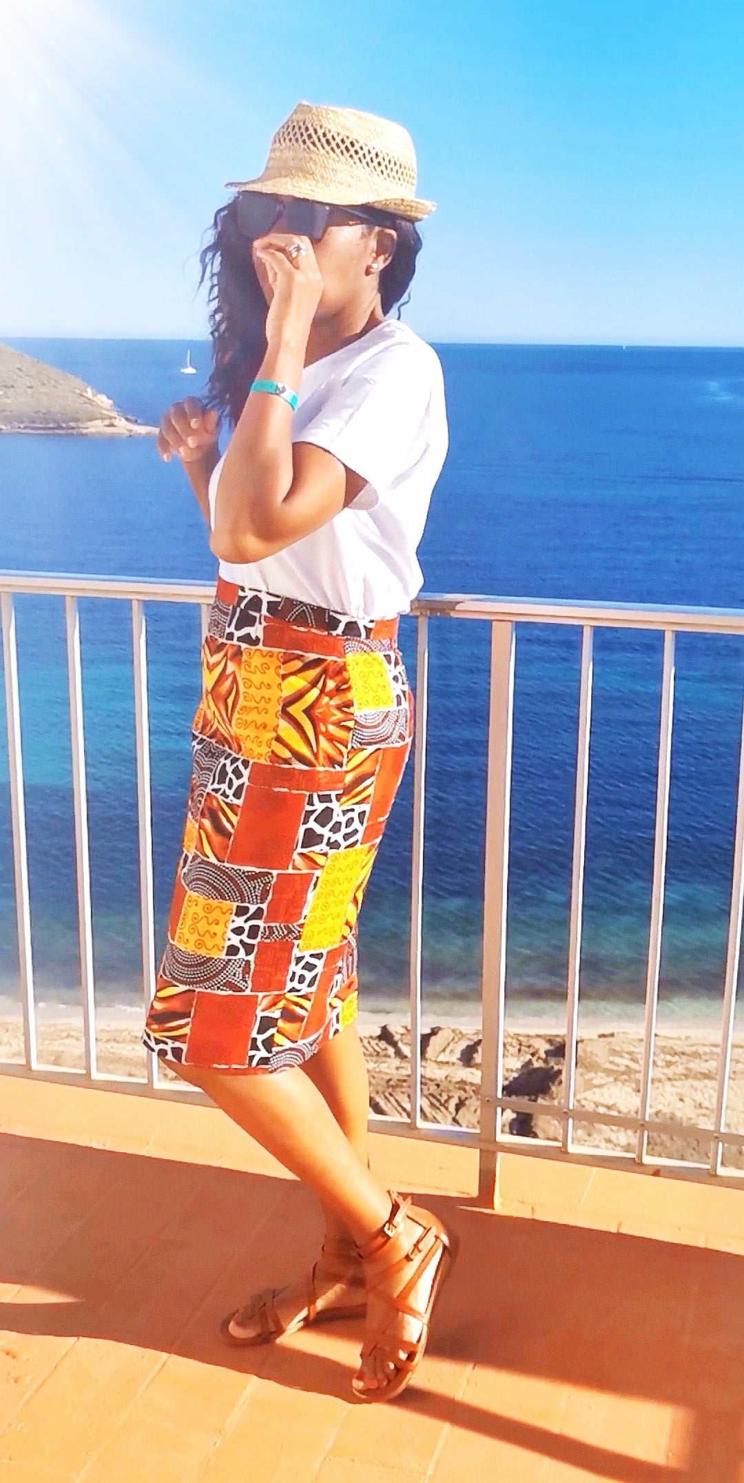 'Safari vibes' pencil skirt