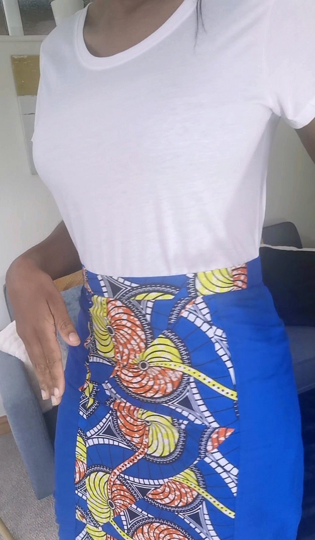 'Royal Ankara' pencil skirt