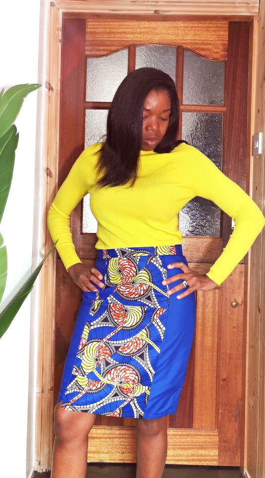 'Royal Ankara' pencil skirt